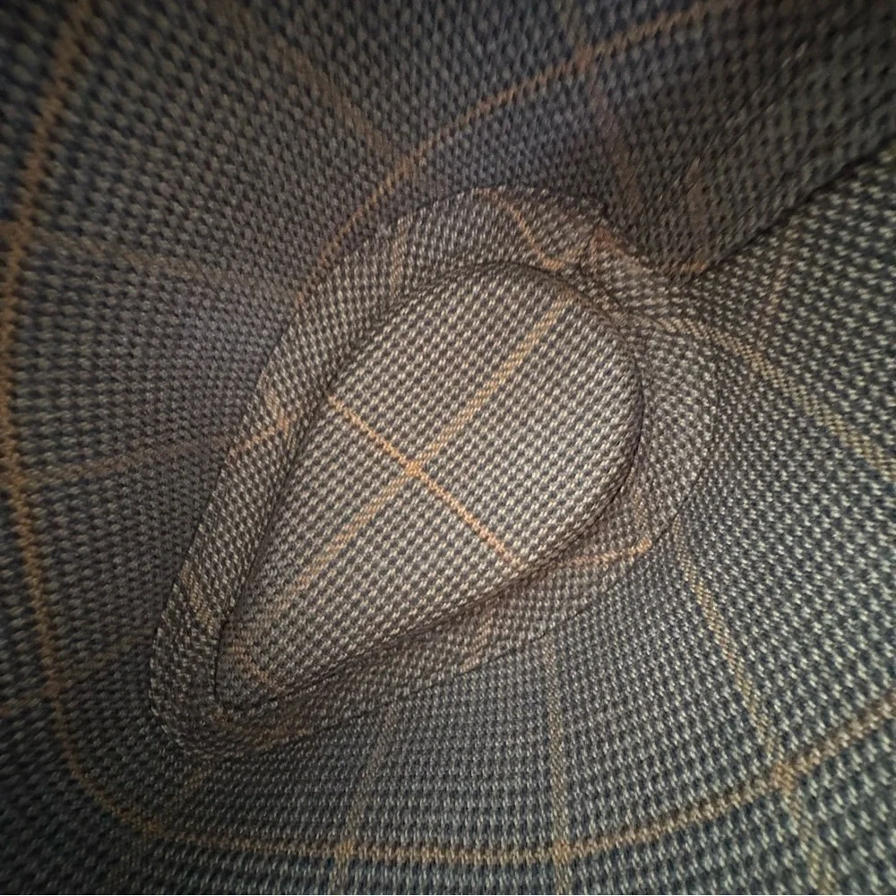 Goorin Bros Men Fedora Hat Brown Check Wool Polyester Excellent Condition